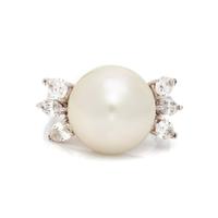 CULTURED SOUTH SEA PEARL AND DIAMOND RING