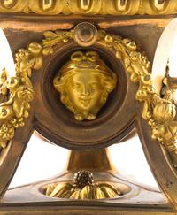A Pair of Louis XVI Style Gilt Bronze and White Marble Ten-Light Candelabra