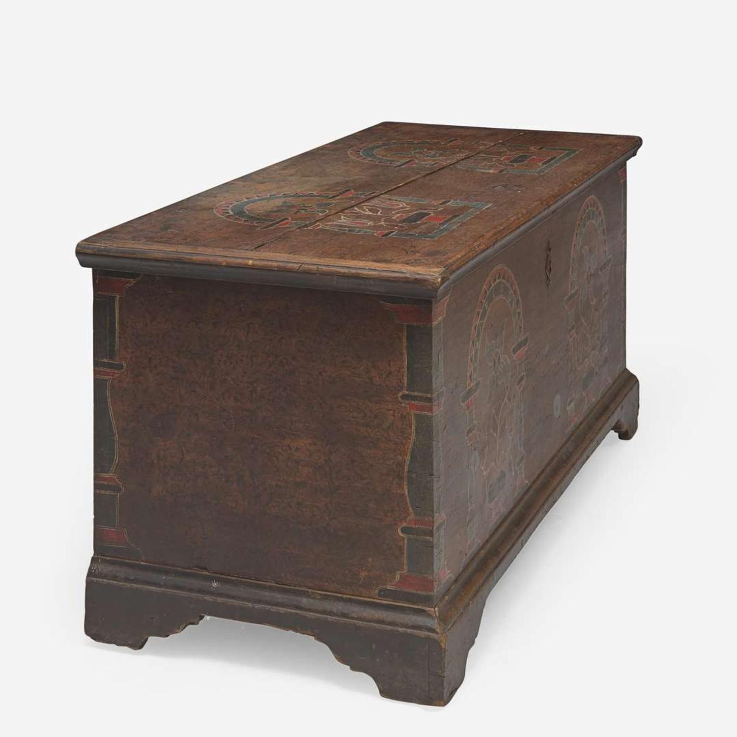 A painted and decorated blanket chest for Jacob Neifert Berks County, PA, late 18th century