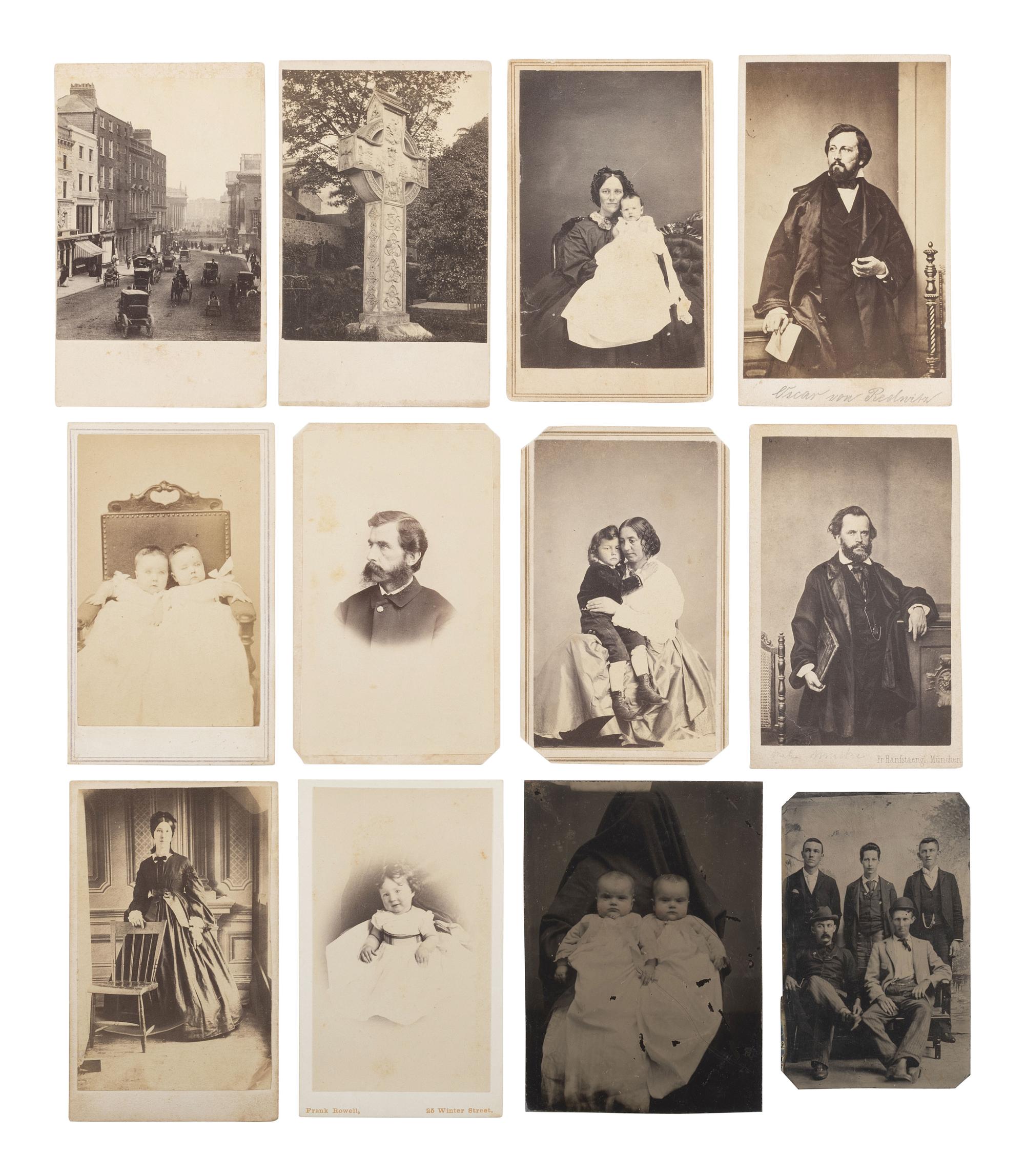 [EARLY PHOTOGRAPHY]. Large selection of 19th-early 20th century photographs and cases.