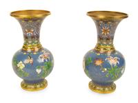 A Pair of Chinese Cloissone Vases — 20TH CENTURY