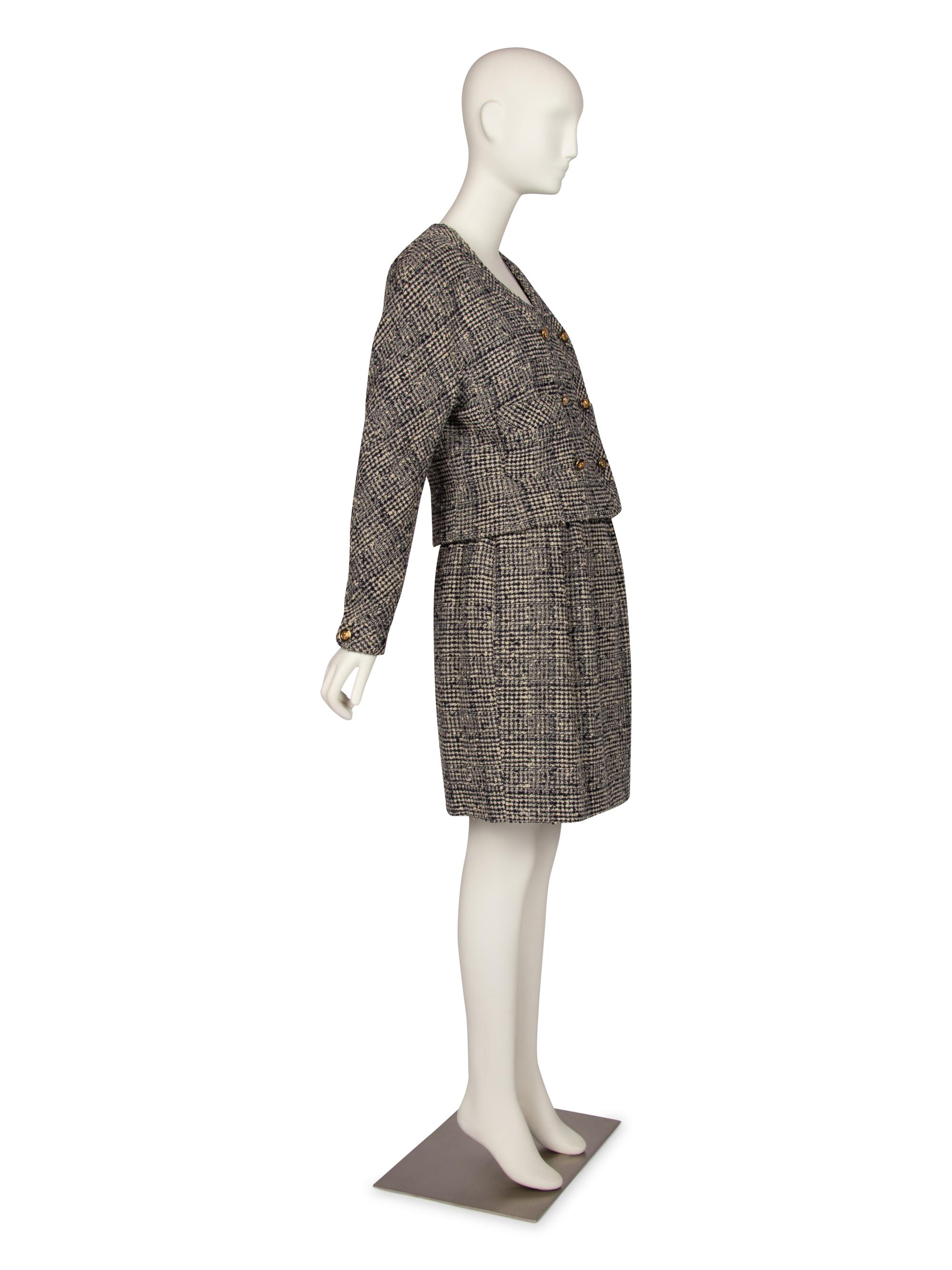 Two Chanel Skirt Suits: One Three Piece, One Two Piece, c. 1984