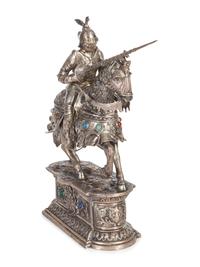 A Continental Silver Knight on Horseback