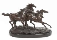 A French Bronze Figural Group, after Barye Width 17 inches. — LATE 20TH CENTURY