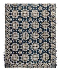 Two Jacquard Woven Cotton and Wool Coverlets