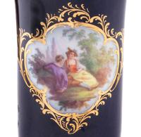 Six German Painted and Parcel Gilt Porcelain Articles
