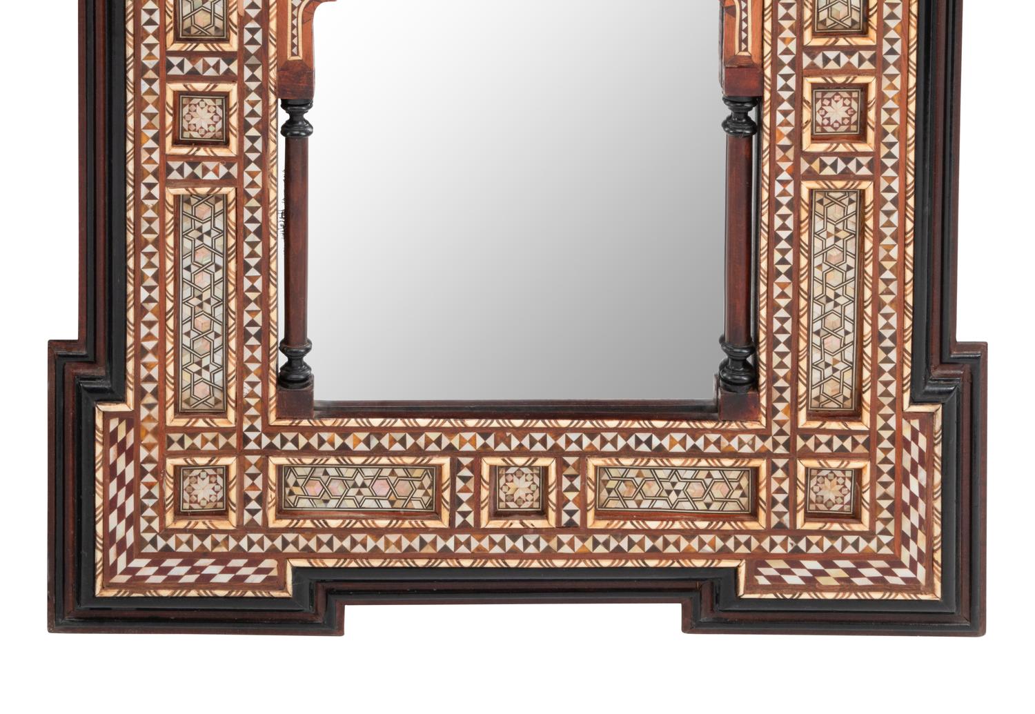 A Pair of Moorish Marquetry Mirrors