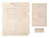 [CIVIL WAR]. Autographs from Civil War soldiers incl. Generals SHERMAN, MCCLELLAN, and BUTLER.