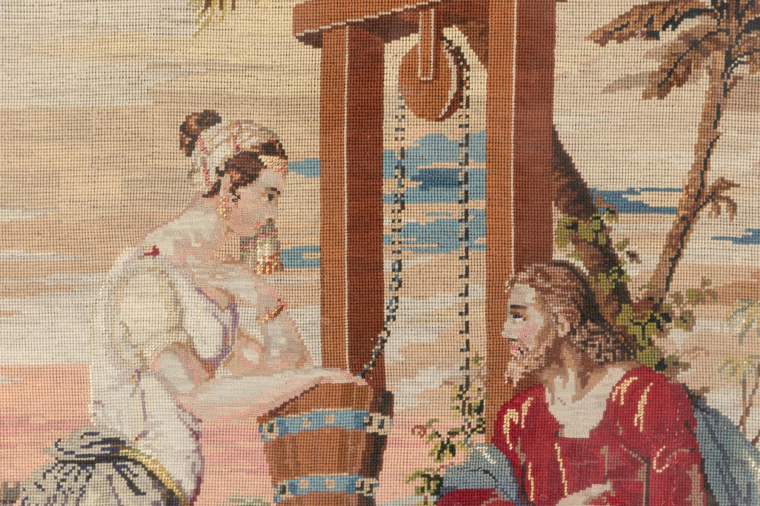 A Continental Tapestry Depicting Jesus with the Samaritan Woman at the Well