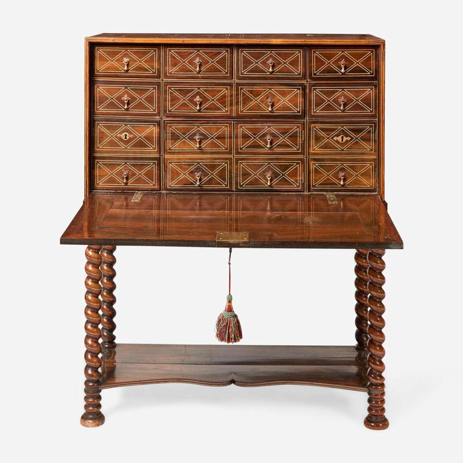 A Flemish Baroque bone-inlaid rosewood vargueno cabinet late 18th / early 19th century
