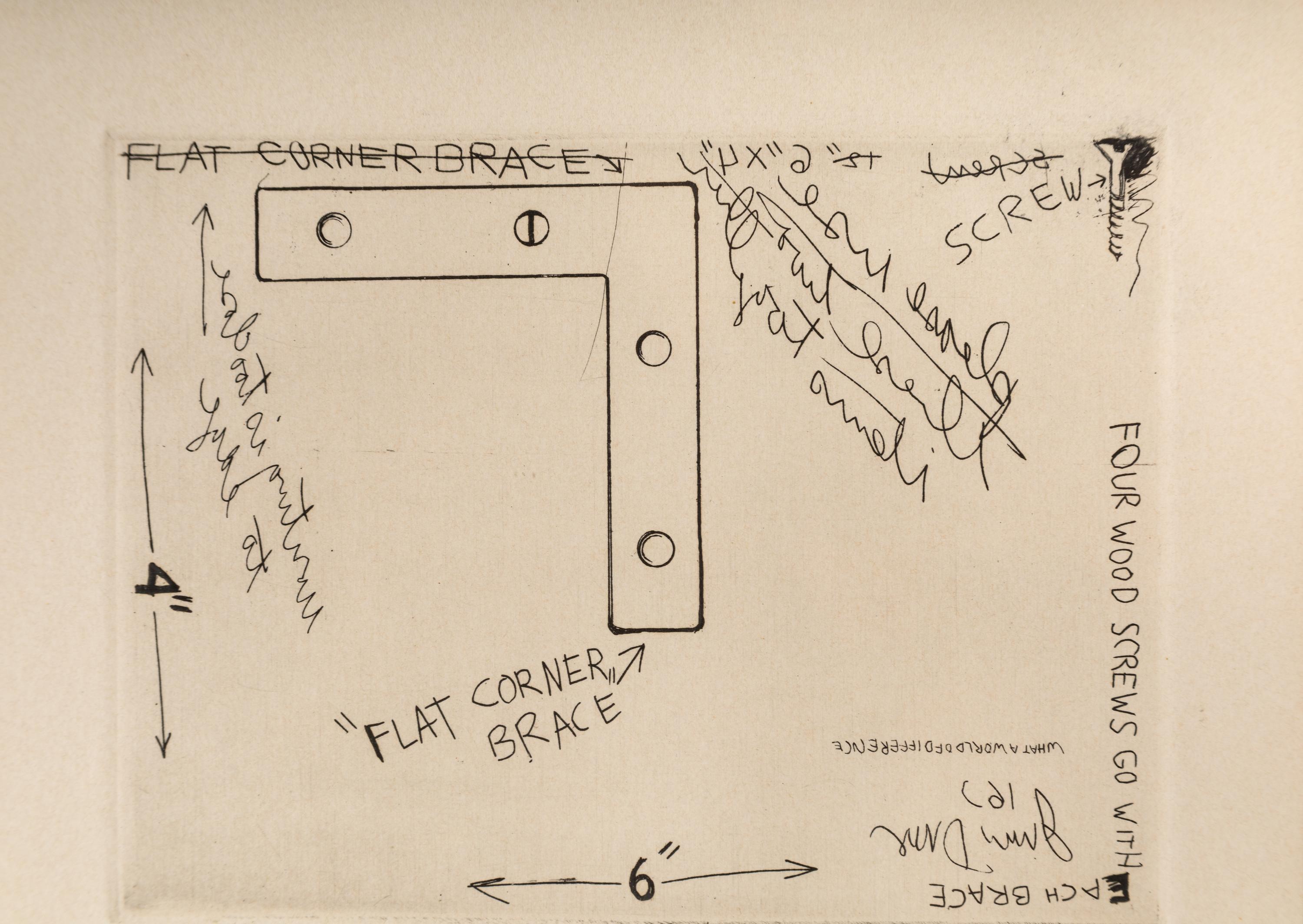 Untitled (Flat Corner Brace) (Plate 3 from The International Anthology of Contemporary Engraving: The International Avant-Garde, Vol. 5, America Discovered), 1962-64