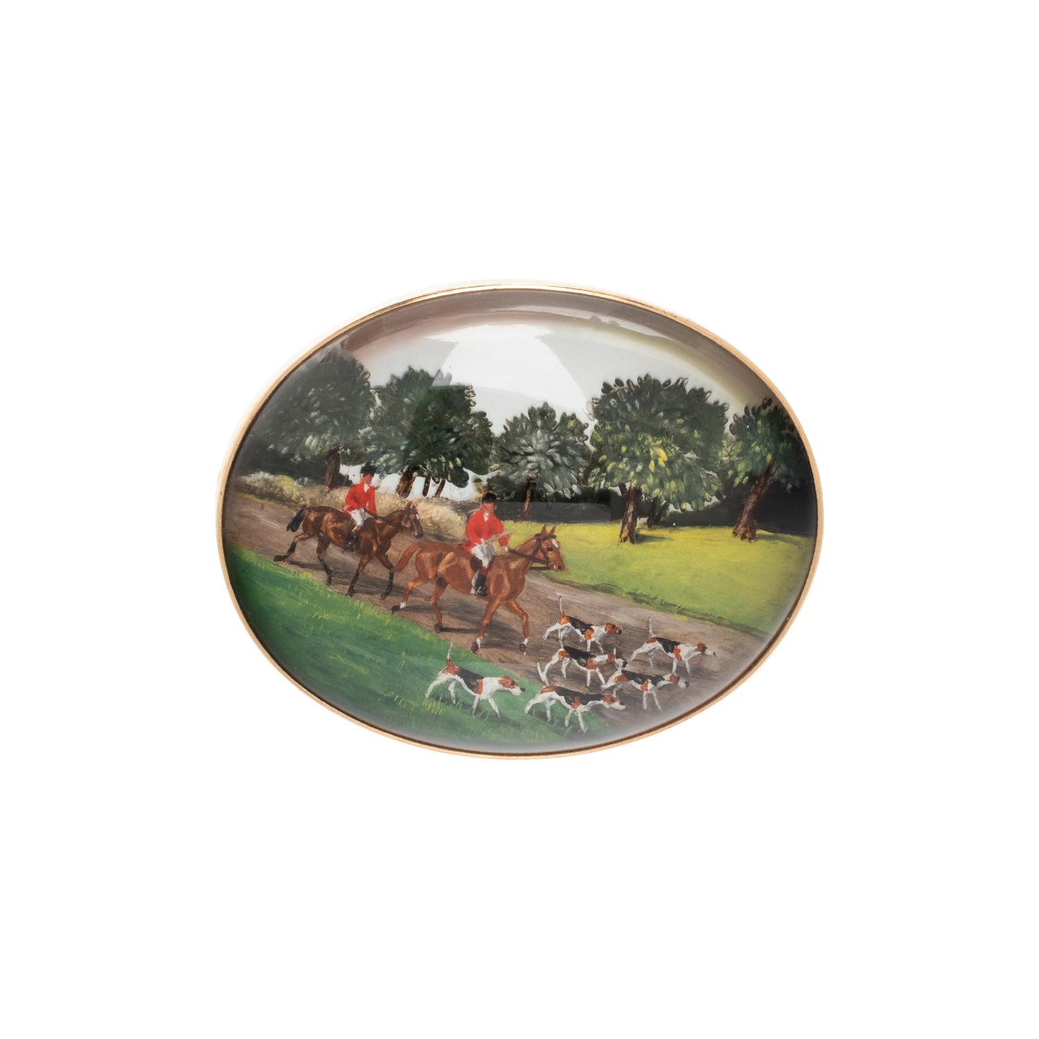 YELLOW GOLD, ESSEX CRYSTAL BROOCH
