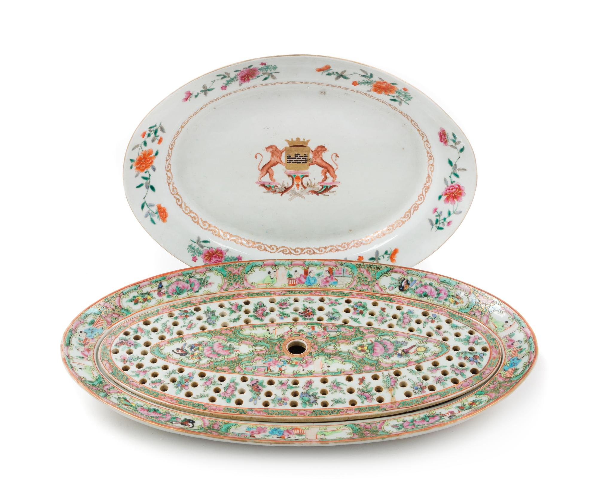 Two Chinese Export Famille Rose Porcelain Articles