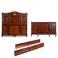A Louis XVI Style Mahogany, Parquetry and Gilt Bronze Mounted Bed