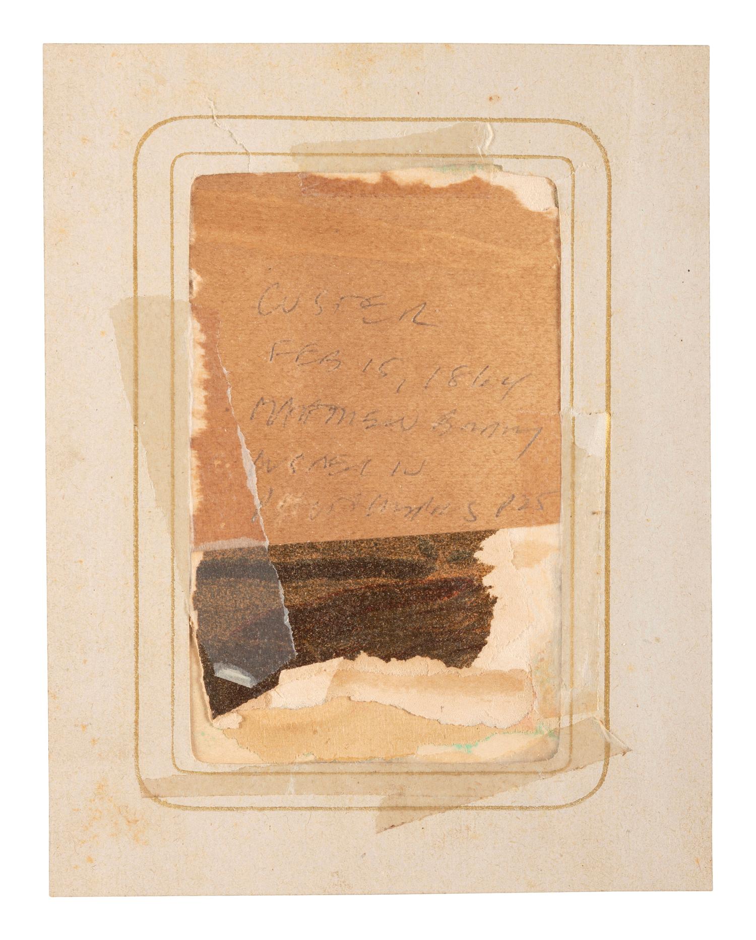 CUSTER, George A. (1839-1876). A group of 3 items, incl. photographs and cut signature ("G.A. Custer").