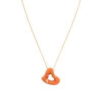 Tiffany & Co., Elsa Peretti, 'Open Heart', Coral and Yellow Gold Necklace