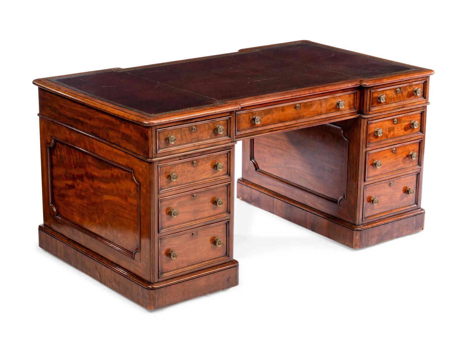 A Regency Style Mahogany Partners Desk