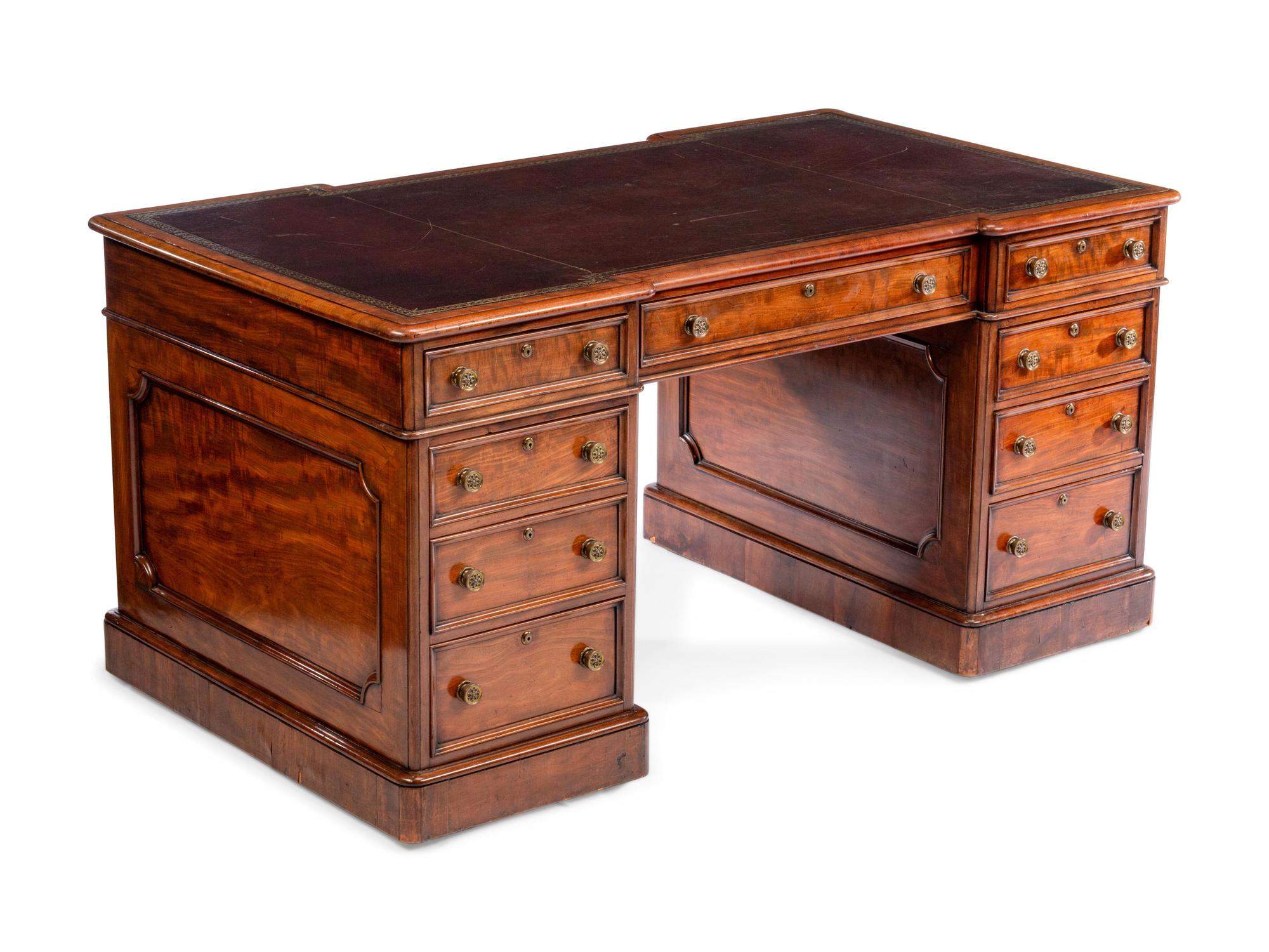 A Regency Style Mahogany Partners Desk