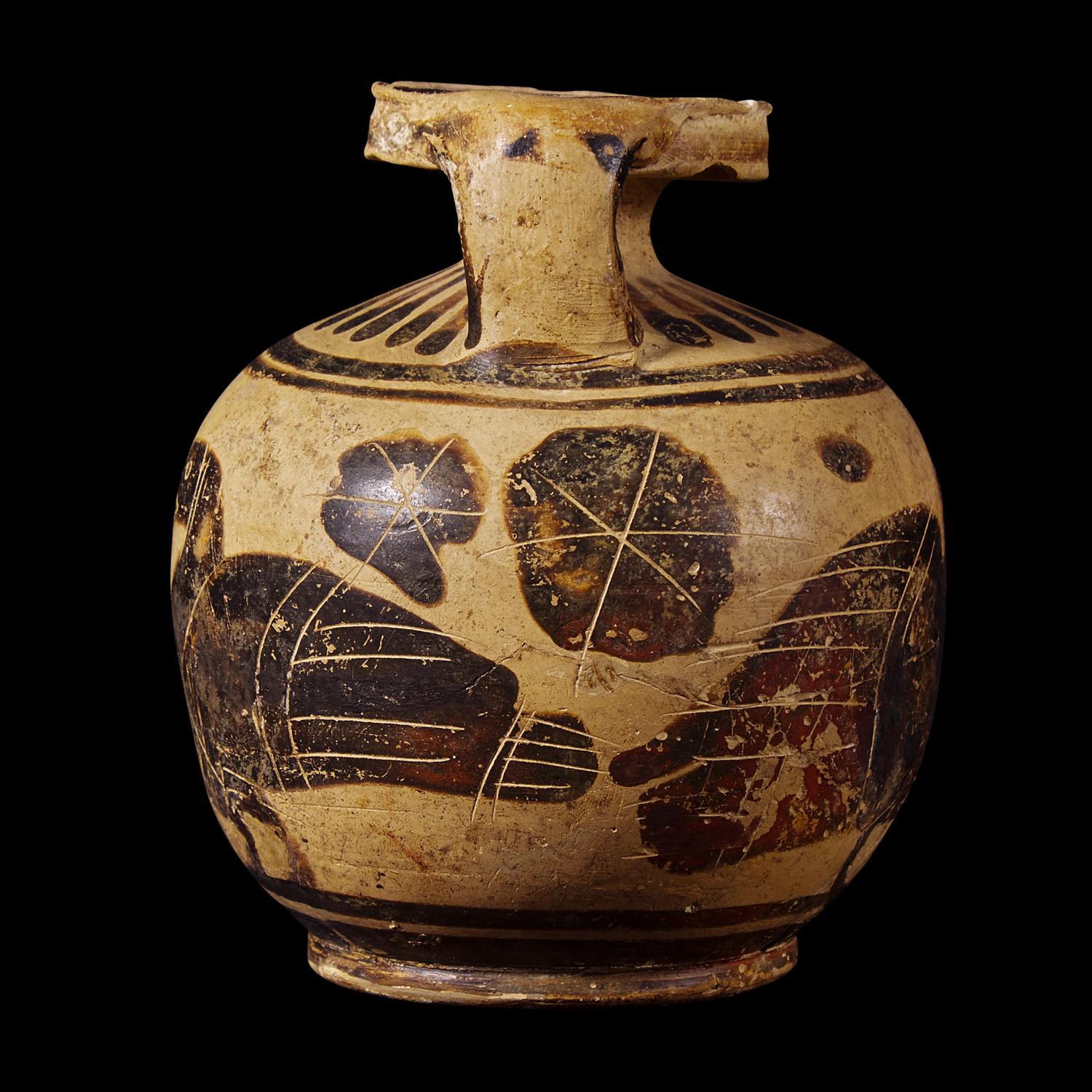 A Corinthian Black-Figured Aryballos