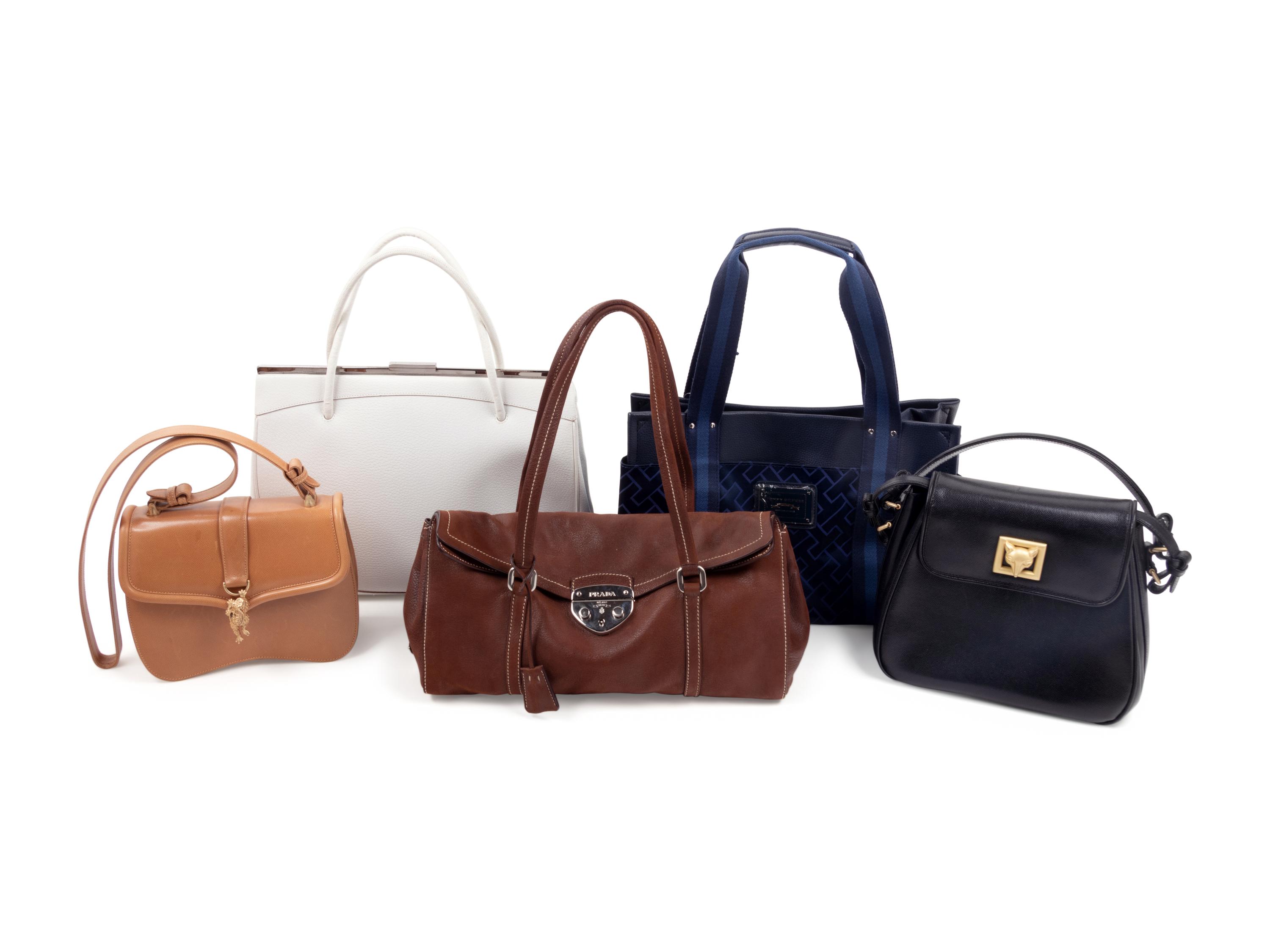 Five Designer Handbags: Two Kielselstein-Cord, One Prada, One Gucci, One Tommy Hilfiger