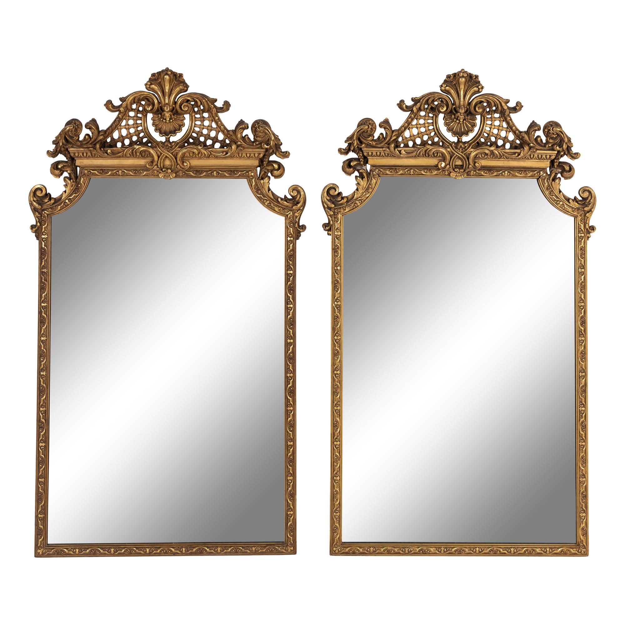 A Pair of George III Style Giltwood Mirrors