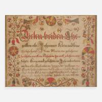A Fraktur birth and baptismal record for George Klein; Dated "27th March 1803"