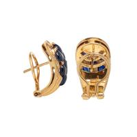 SAPPHIRE AND DIAMOND EARCLIPS