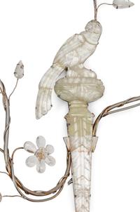 A Pair of Rock Crystal Mounted Two-Light Sconces in the Style of Maison Baguès