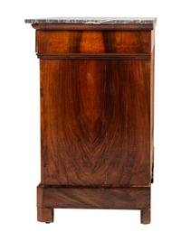 A Louis Philippe Figured Walnut Marble Top Chest of Drawers