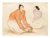 Two Works: Two Maidens, edition 34/100, Two Women and a Baby edition 131/200