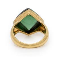 Green Tourmaline and Yellow Gold Ring