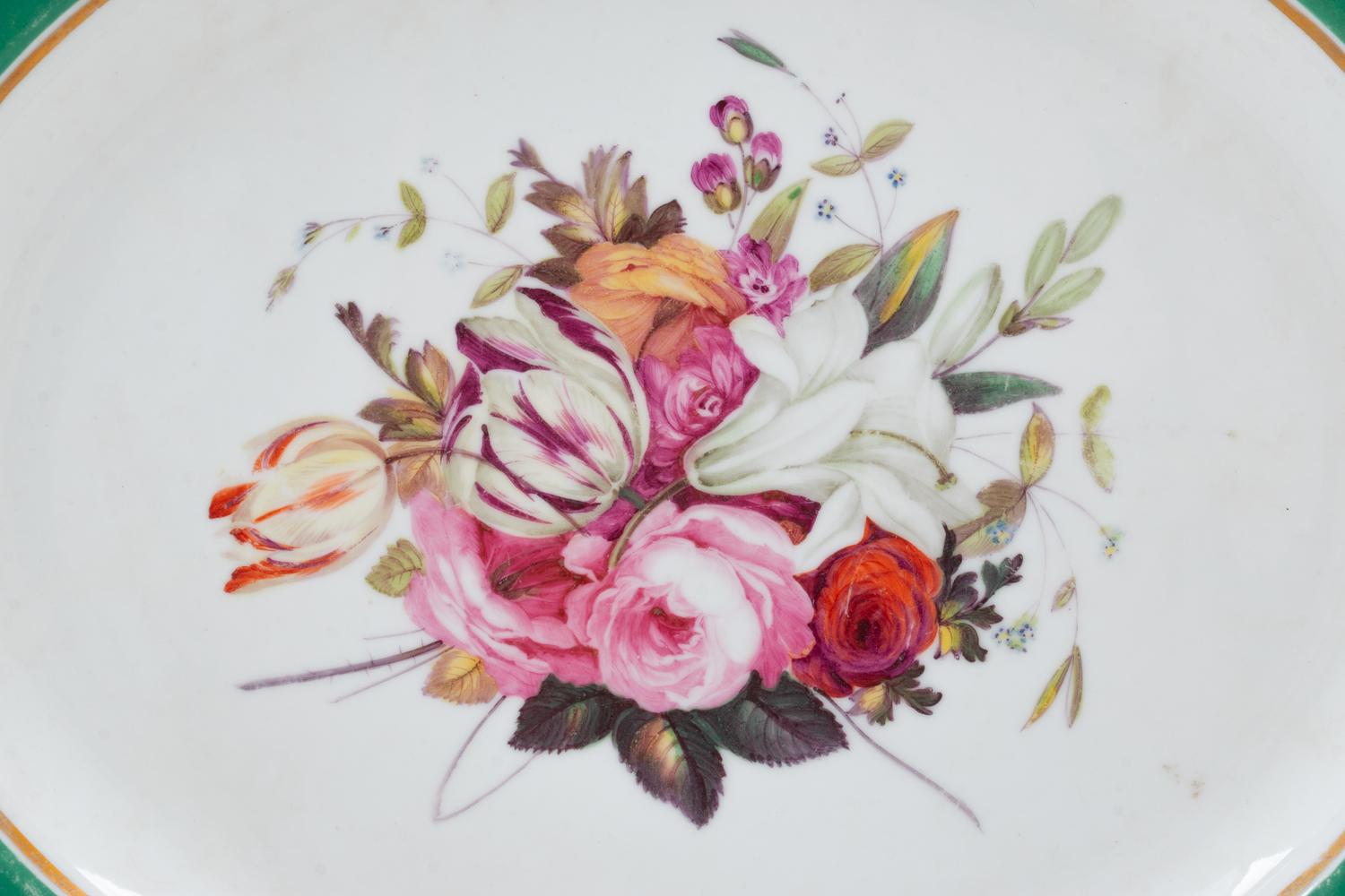 A Chamberlain's Worcester Painted and Parcel Gilt Porcelain Dinner Service