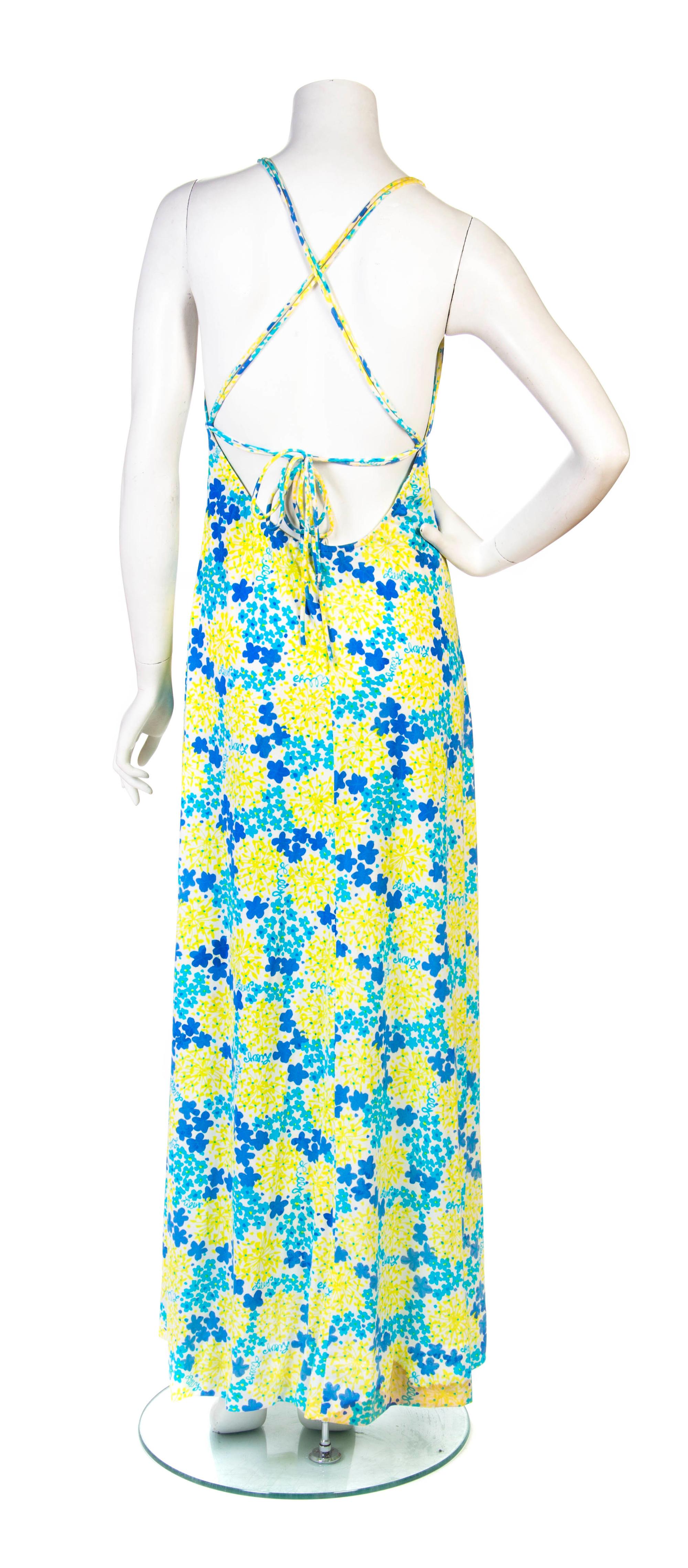 A Lily Pulitzer Flower Print Halter Gown,