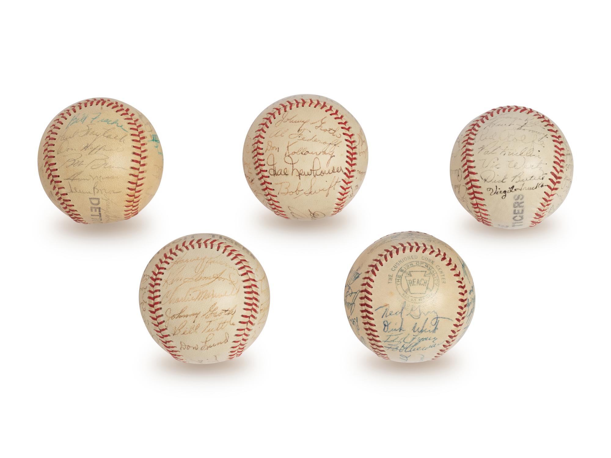 A Group of 1950s Detroit Tigers Team Signed Autograph Baseballs