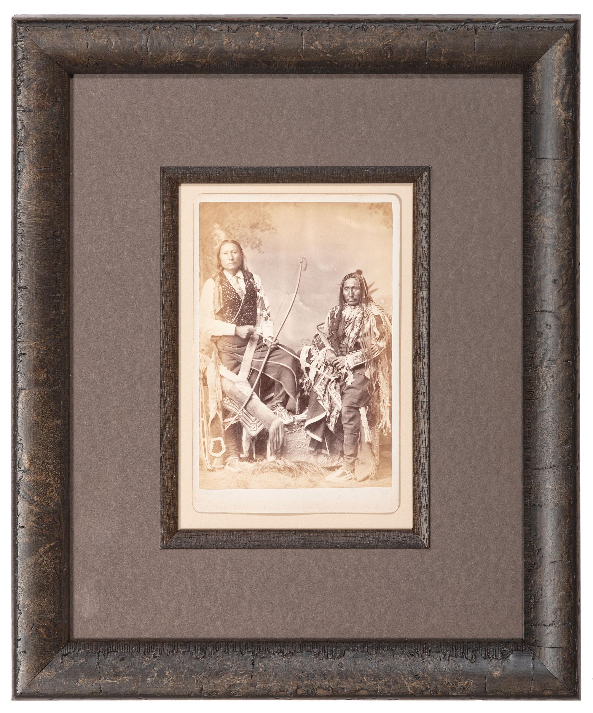CHOATE, John N. (1848-1902), photographer. Cabinet card featuring Cheyenne Chiefs Man-on-the-Cloud and Mad Wolf. Carlisle, PA, ca 1880.