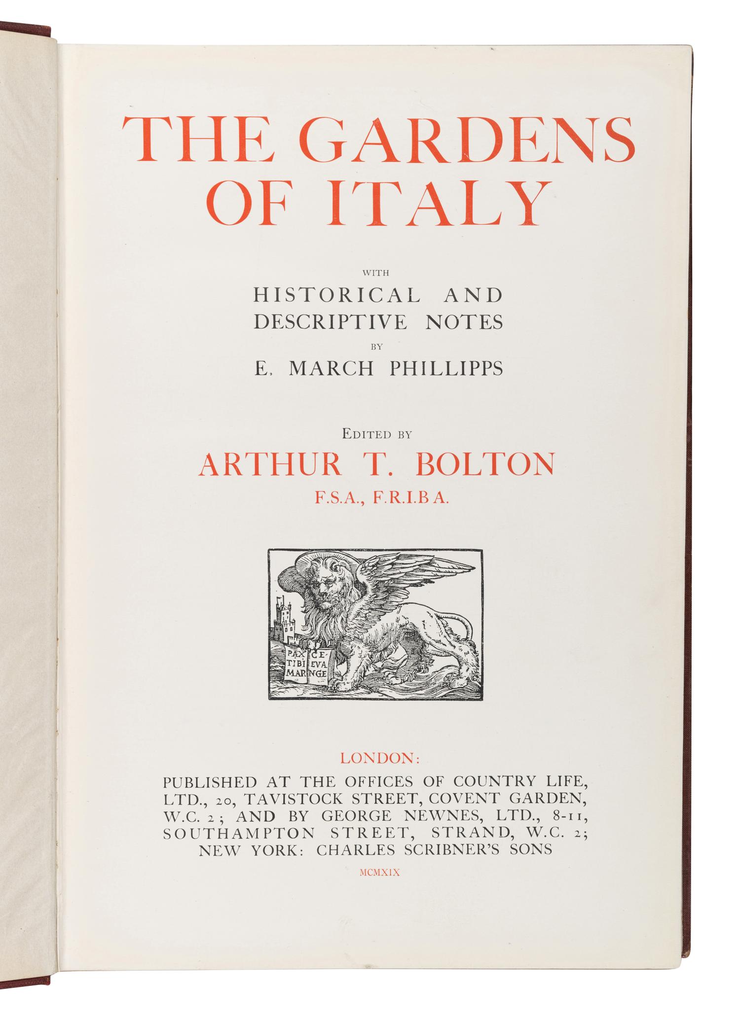 [GARDENS & FLORA]. A group of 8 works, including: