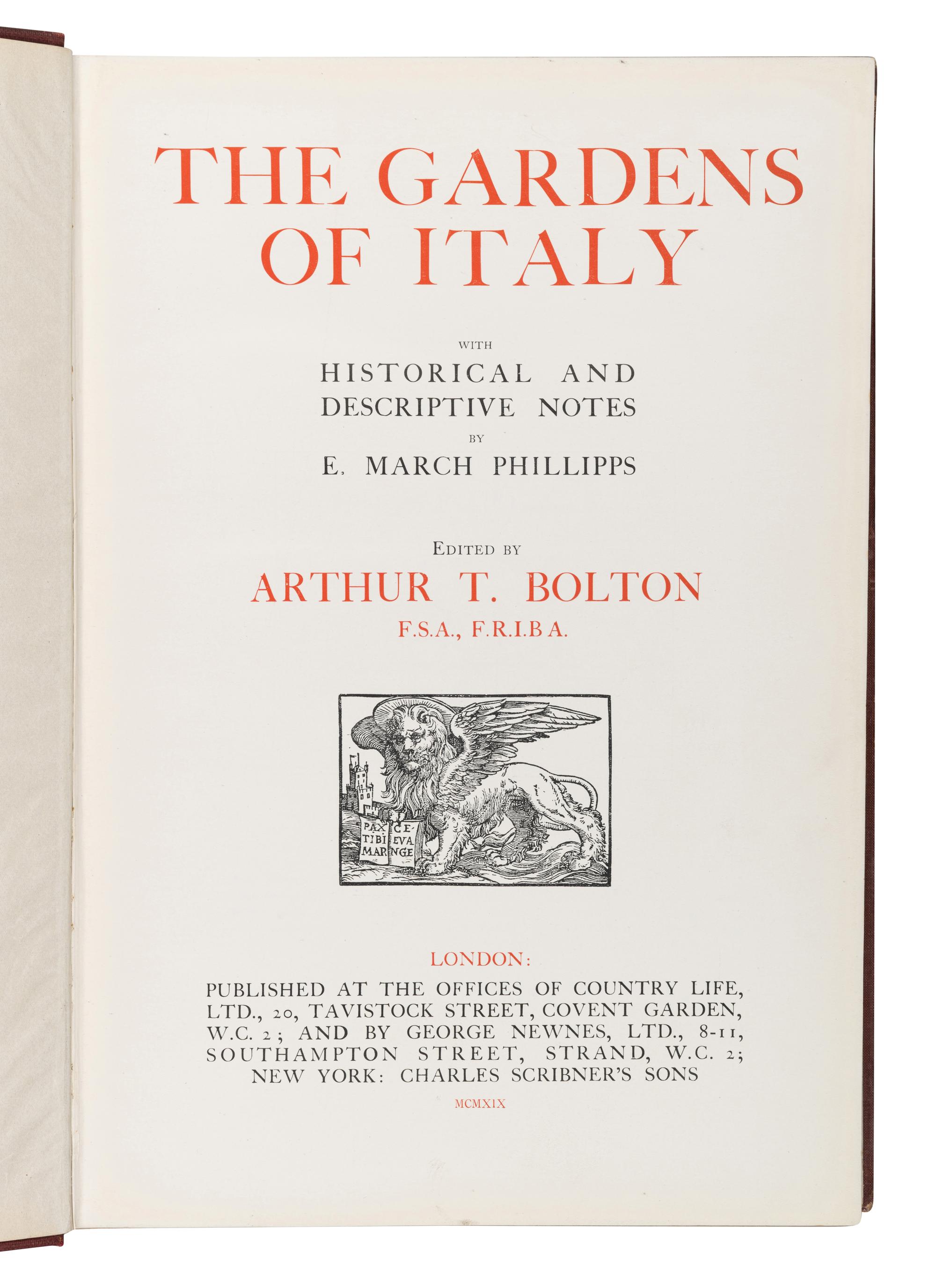 [GARDENS & FLORA]. A group of 8 works, including: