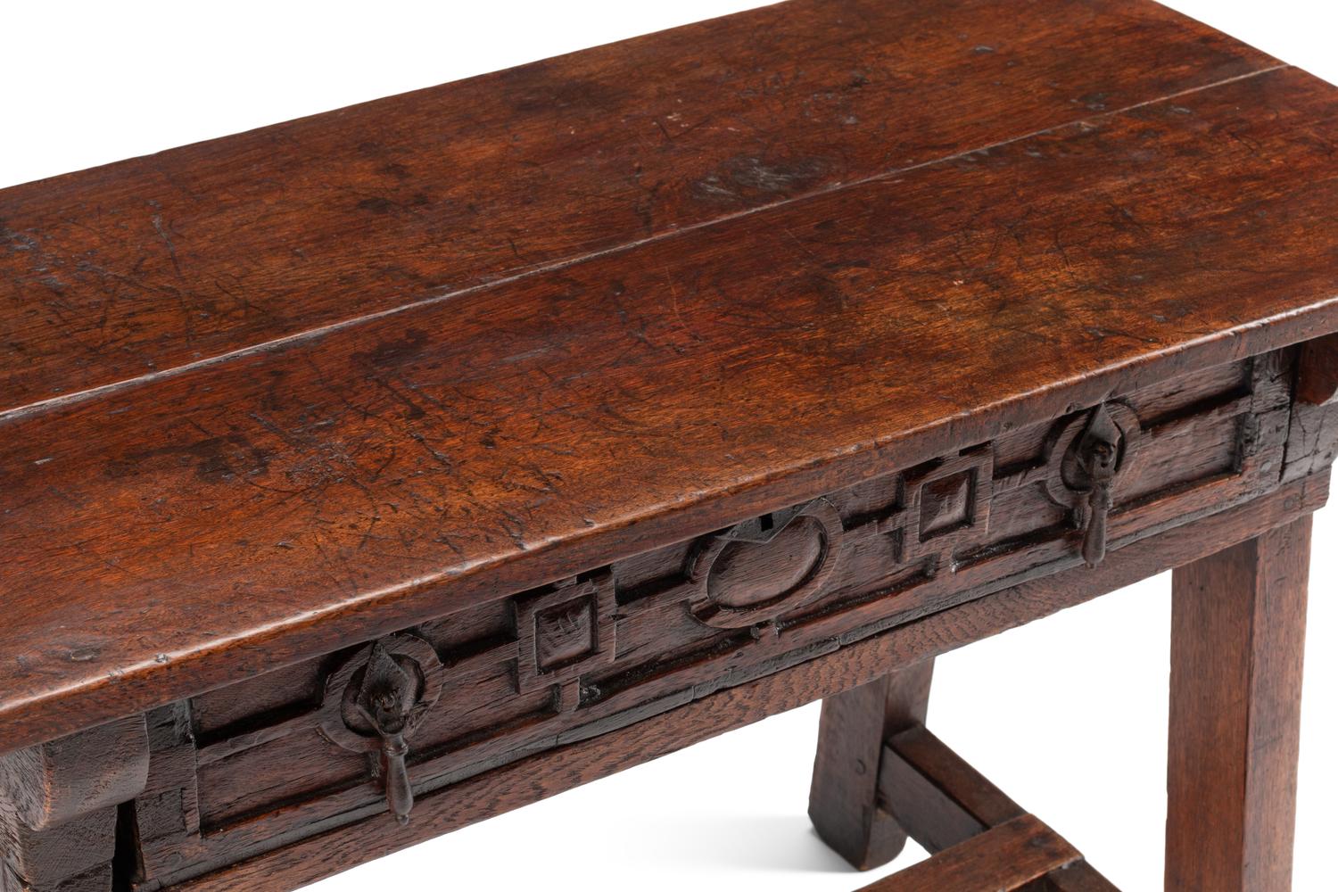 A Spanish Baroque Oak Side Table