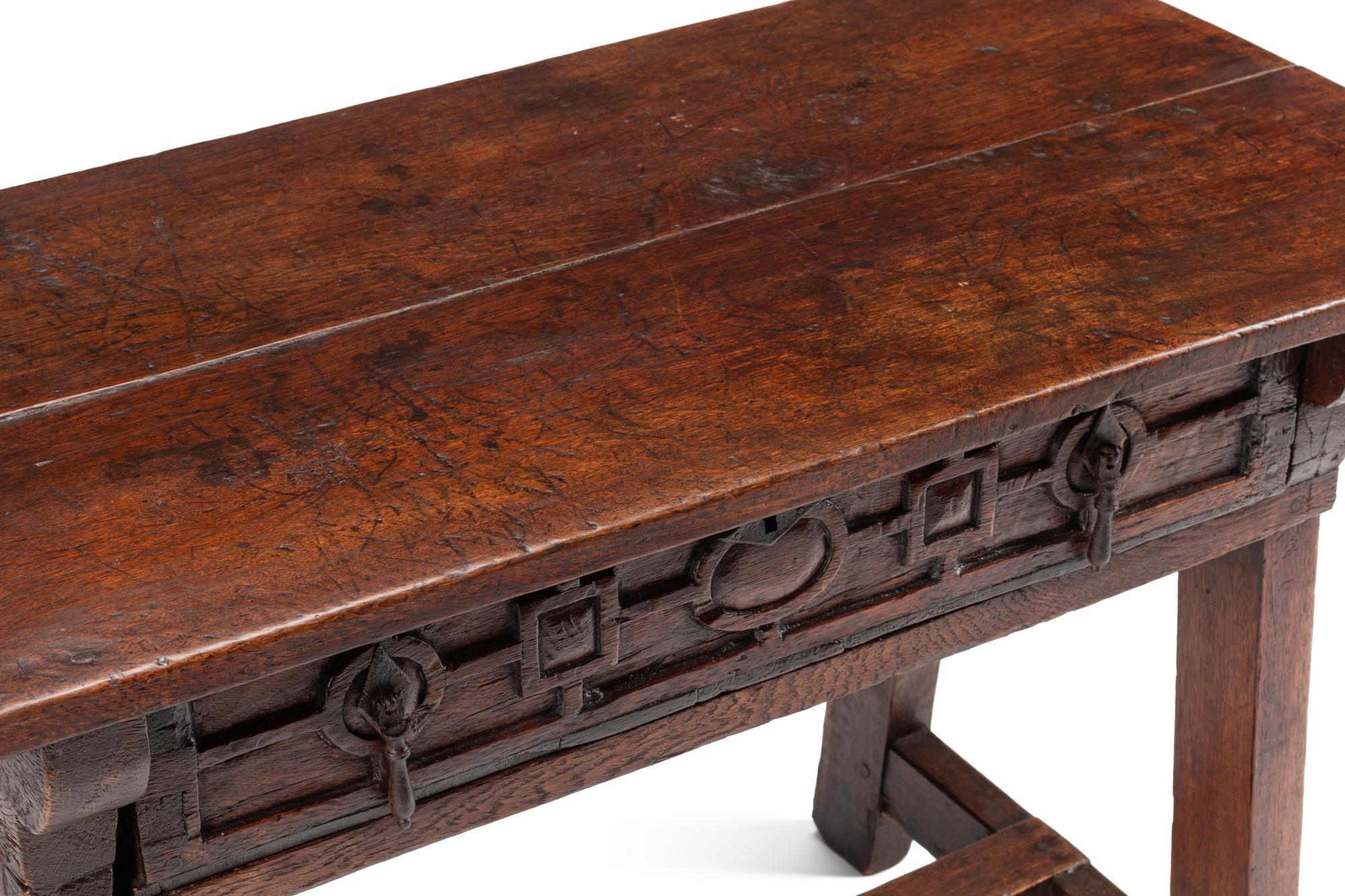A Spanish Baroque Oak Side Table