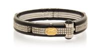 A Stainless Steel and Diamond Bracelet, Brev Sauro, 33.50 dwts.