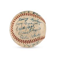 A 1942 Milwaukee Brewers Team Signed Autograph Baseball