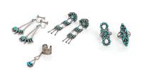 A Group of Zuni Petit Point Jewelry Items