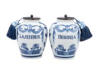 A Pair of Continental Faïence Apothecary Jars