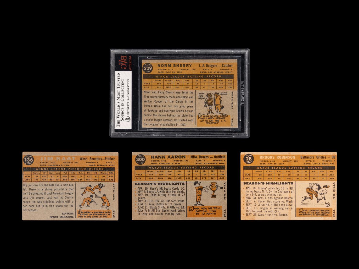 A Group of 1960 Topps Baseball Cards Featuring Hall of Famers and Notables,