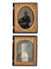[EARLY PHOTOGRAPHY]. A group of 7 quarter plate Union cases with figural designs, comprising: