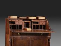 A Late Federal String Inlaid Walnut Slant-Front Secretary Desk