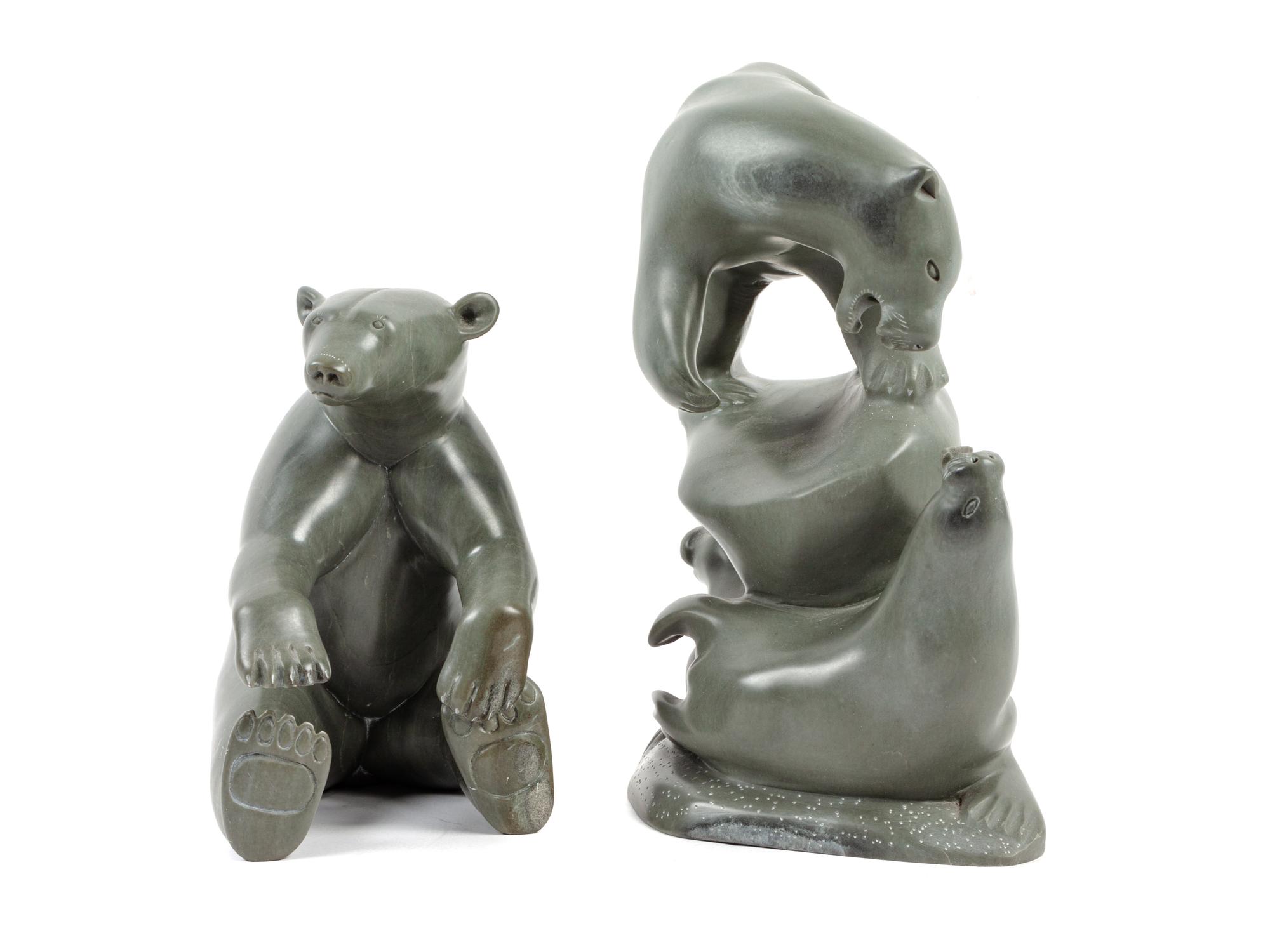 Carved Soapstone Bears