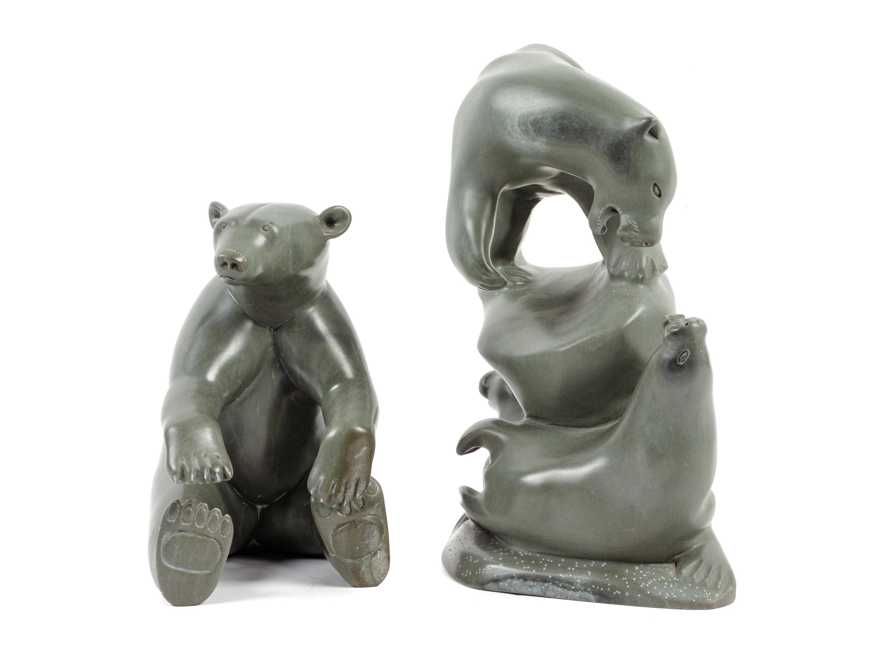 Carved Soapstone Bears