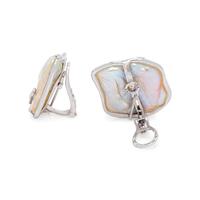 CULTURED PEARL AND DIAMOND EARRINGS