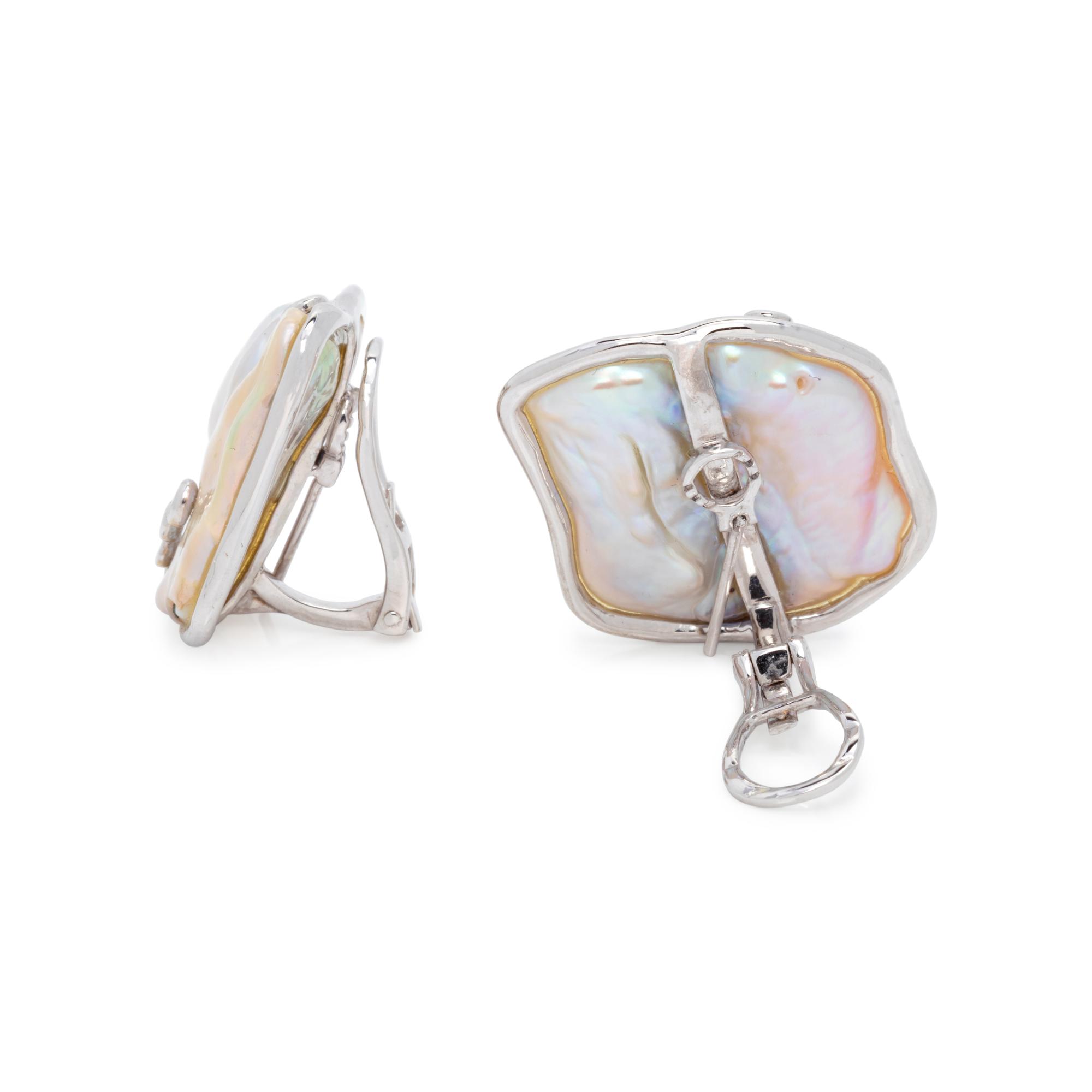 CULTURED PEARL AND DIAMOND EARRINGS